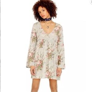 Denim & Supply Ralph Lauren Blue Floral Mini Babydoll Dress Size Medium